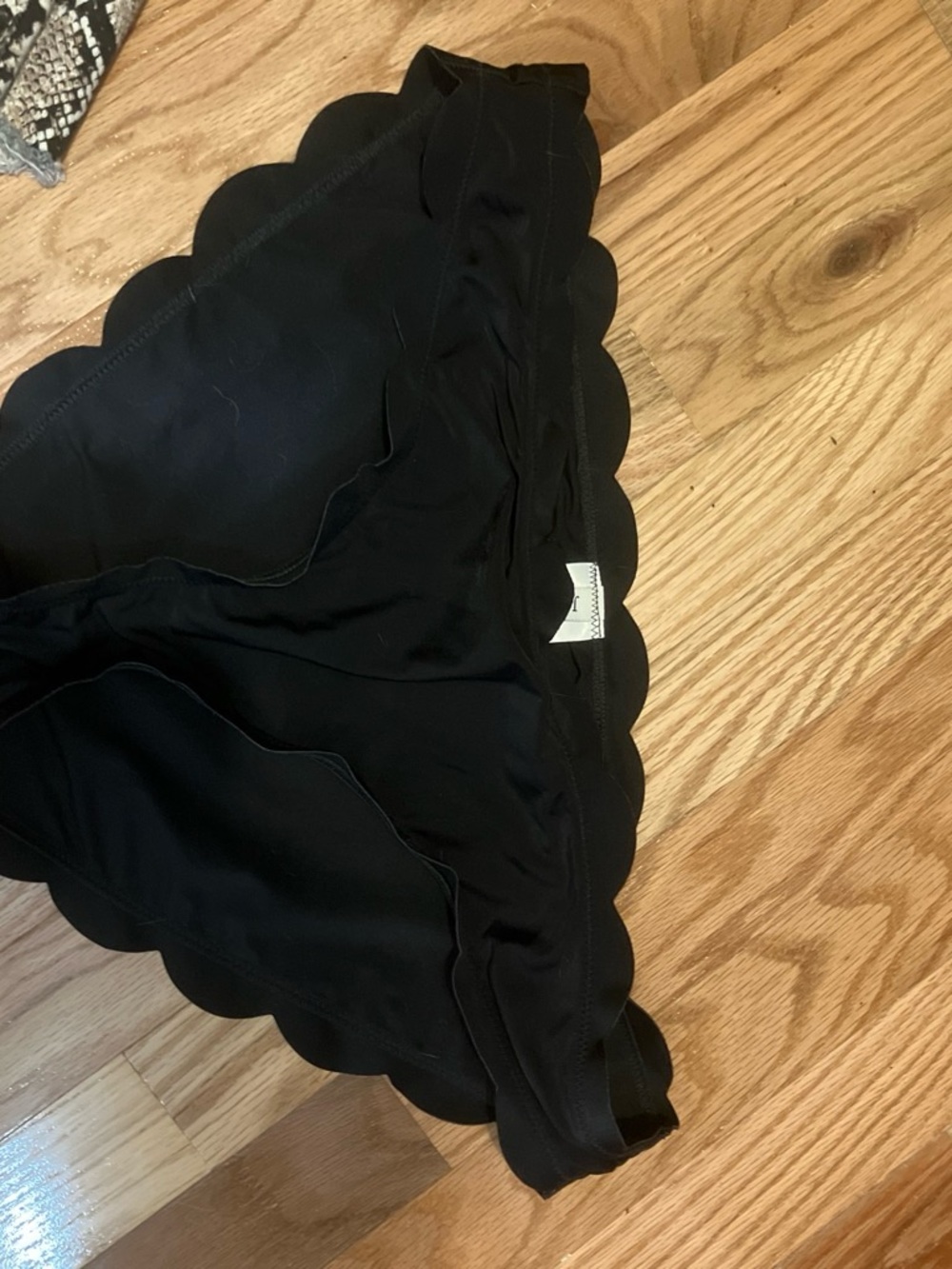 J. Crew Black Scalloped Swim Skort